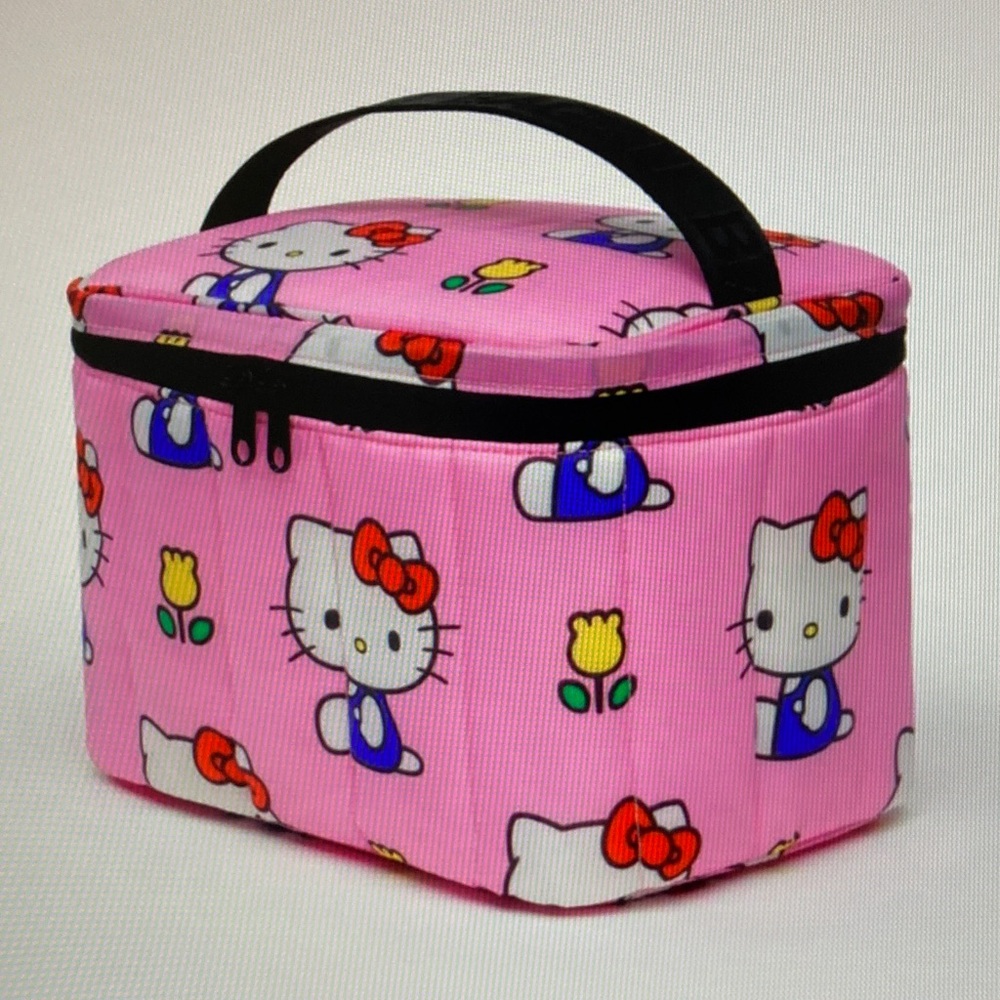Hello Kitty Pink Travel Cosmetic Case with Black Handle